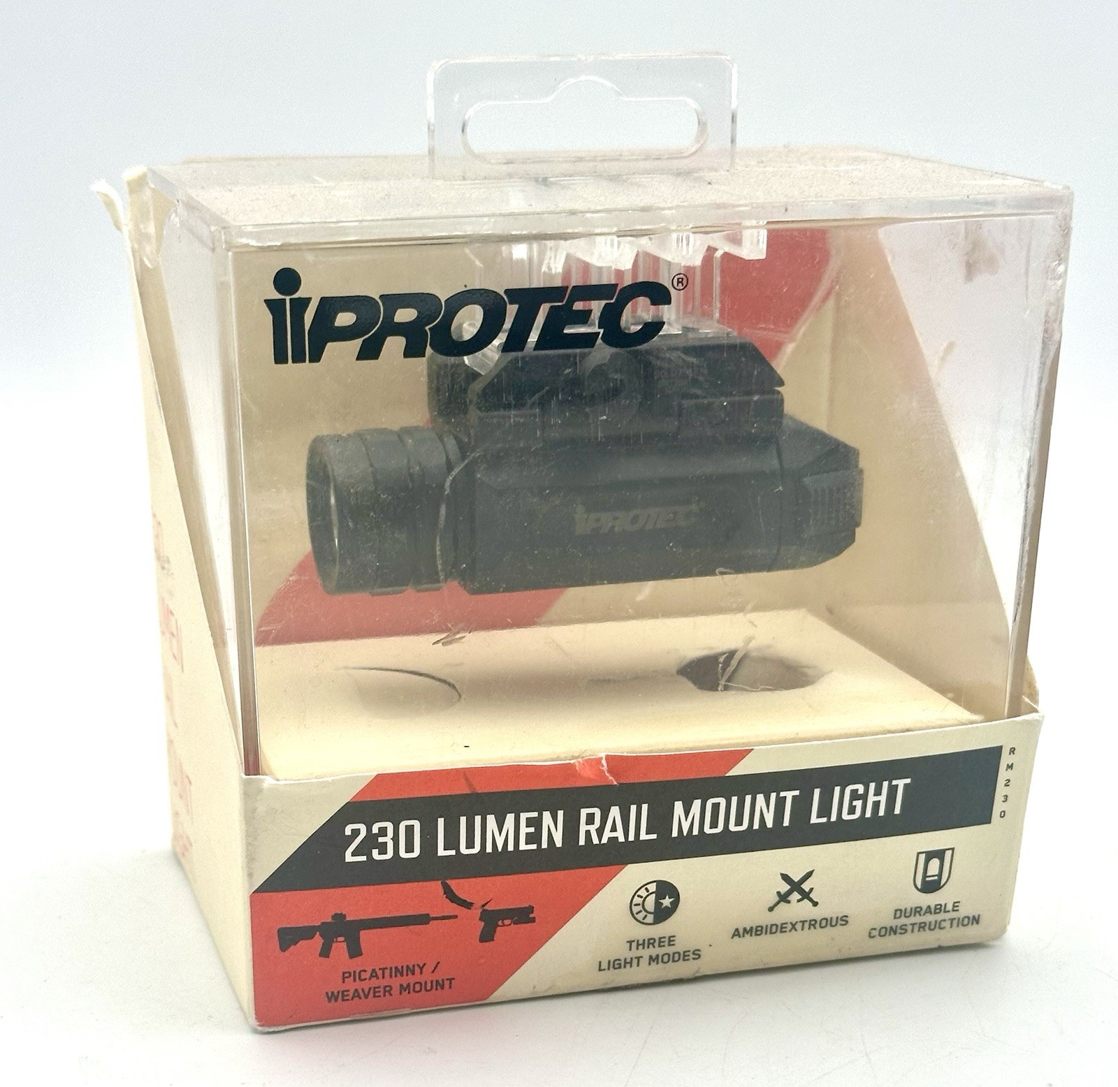 iProtec 230 Lumen Rail Mount Light Picatinny Weaver Tactical Flashlight RM230