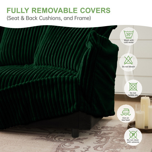 Deep Seat Armchair for Living Room Armchair Sets with Large Soft Pillow Set of 2