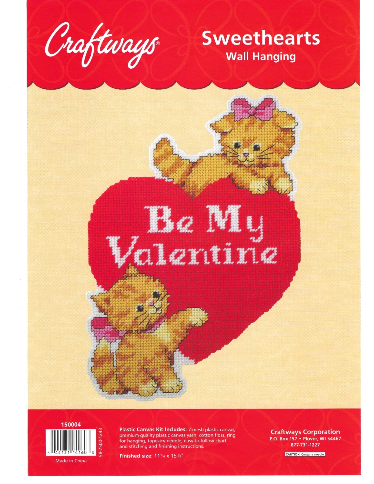 SWEETHEARTS - CATS  WALL HANGING  plastic canvas  PATTERN (#TF0702)