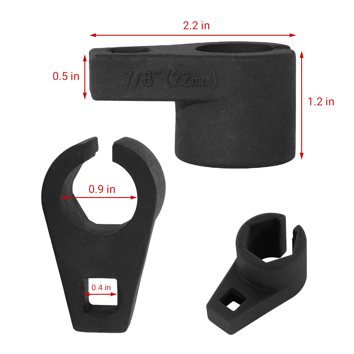 7/8-In 22mm Offset Oxygen Sensor O2 Socket Wrench Removal Tool Drive 3/8"