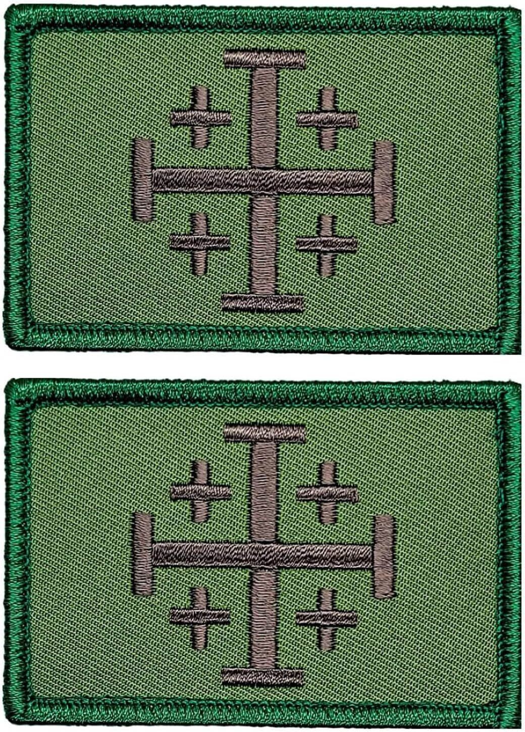 Jerusalem Cross Crusader Infidel Templar Knight Patch |2PC  3" X 2" HOOK BACK