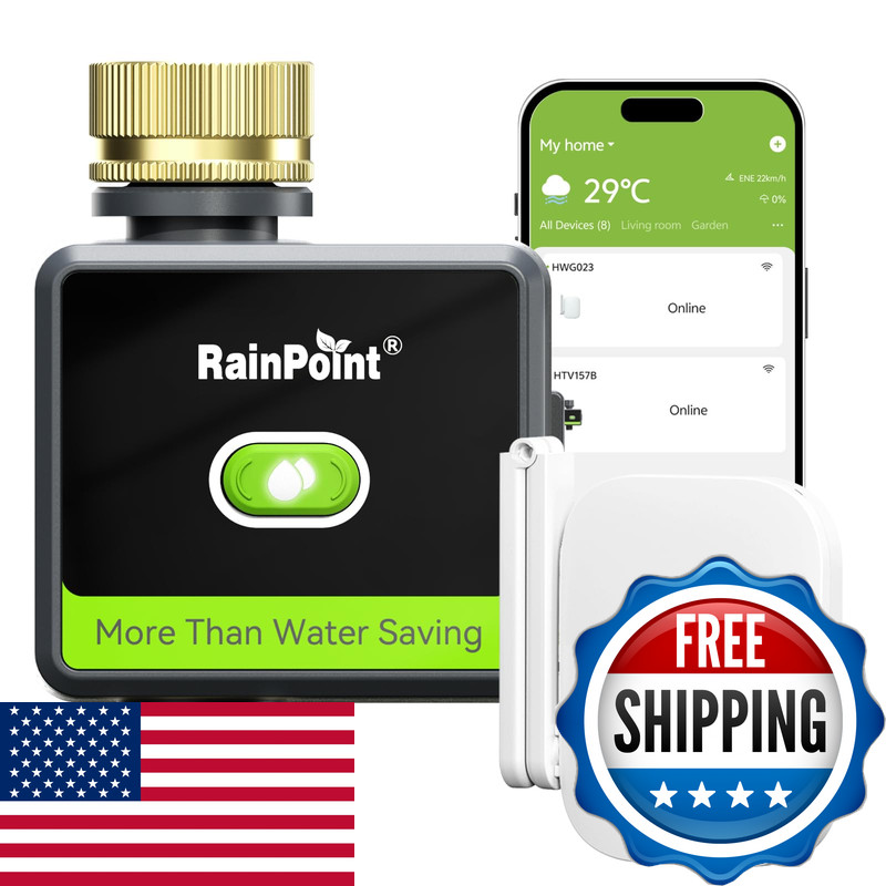 Rainpoint Wifi Water Hose Timer Brass Inletoutlet Smart Sprinkler Timer For