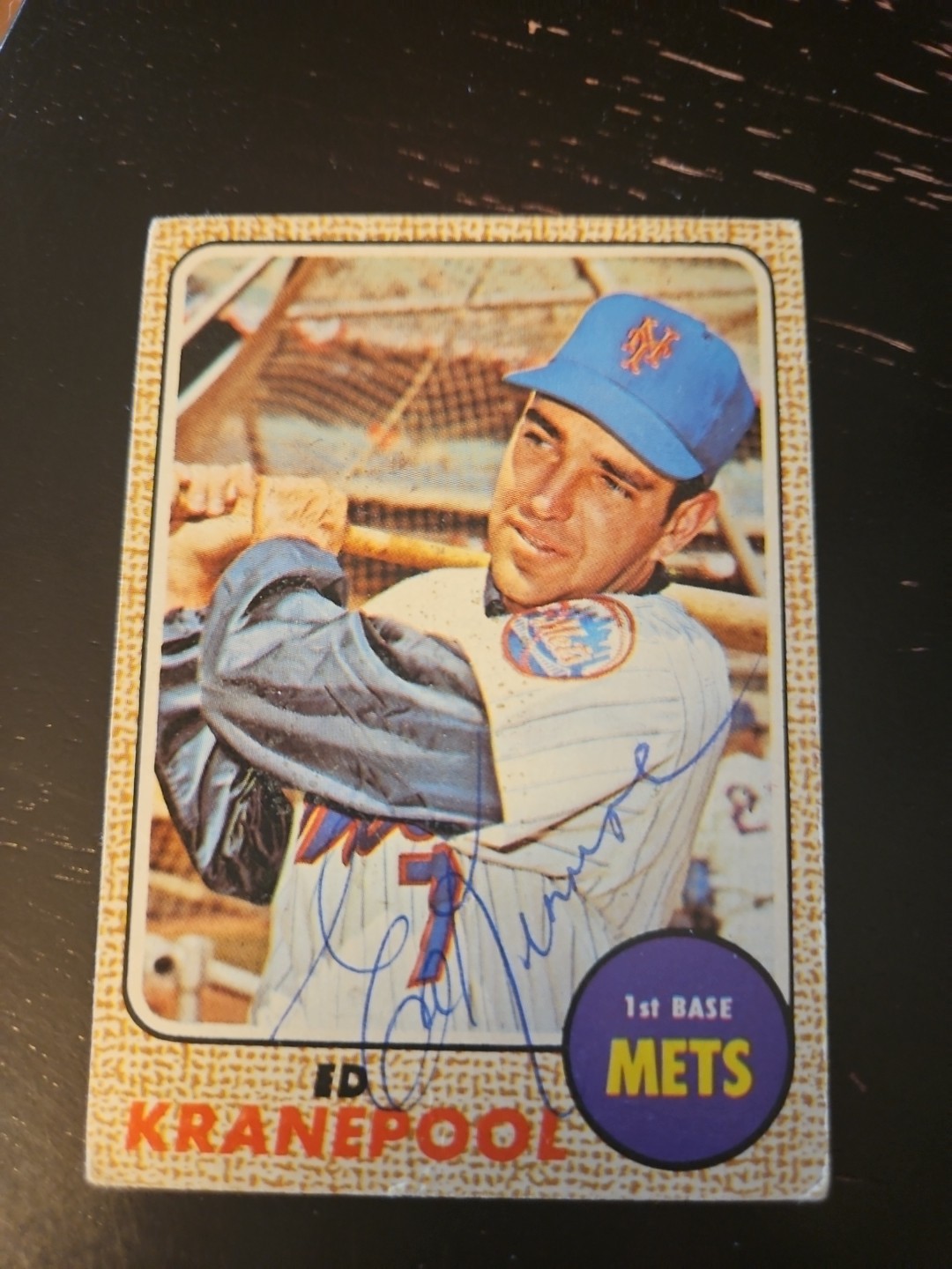 Autographed 1968 Topps #92 Ed Kranepool