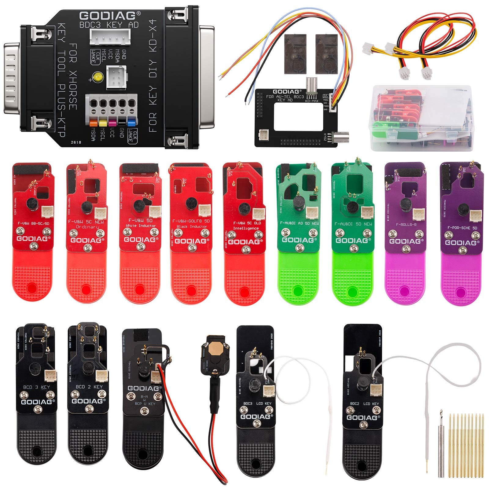 GODIAG 14-in-1 Adapter Kit for BDC 2/BDC 3/BCP U/5D/5C work with XHORSE AUTEL