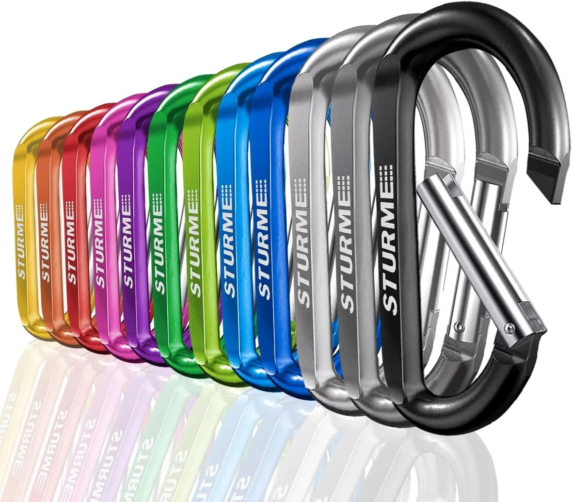 12Pcs Carabiner Clip 3" Small Durable Carabiner Keychain Carabeaner Hooks