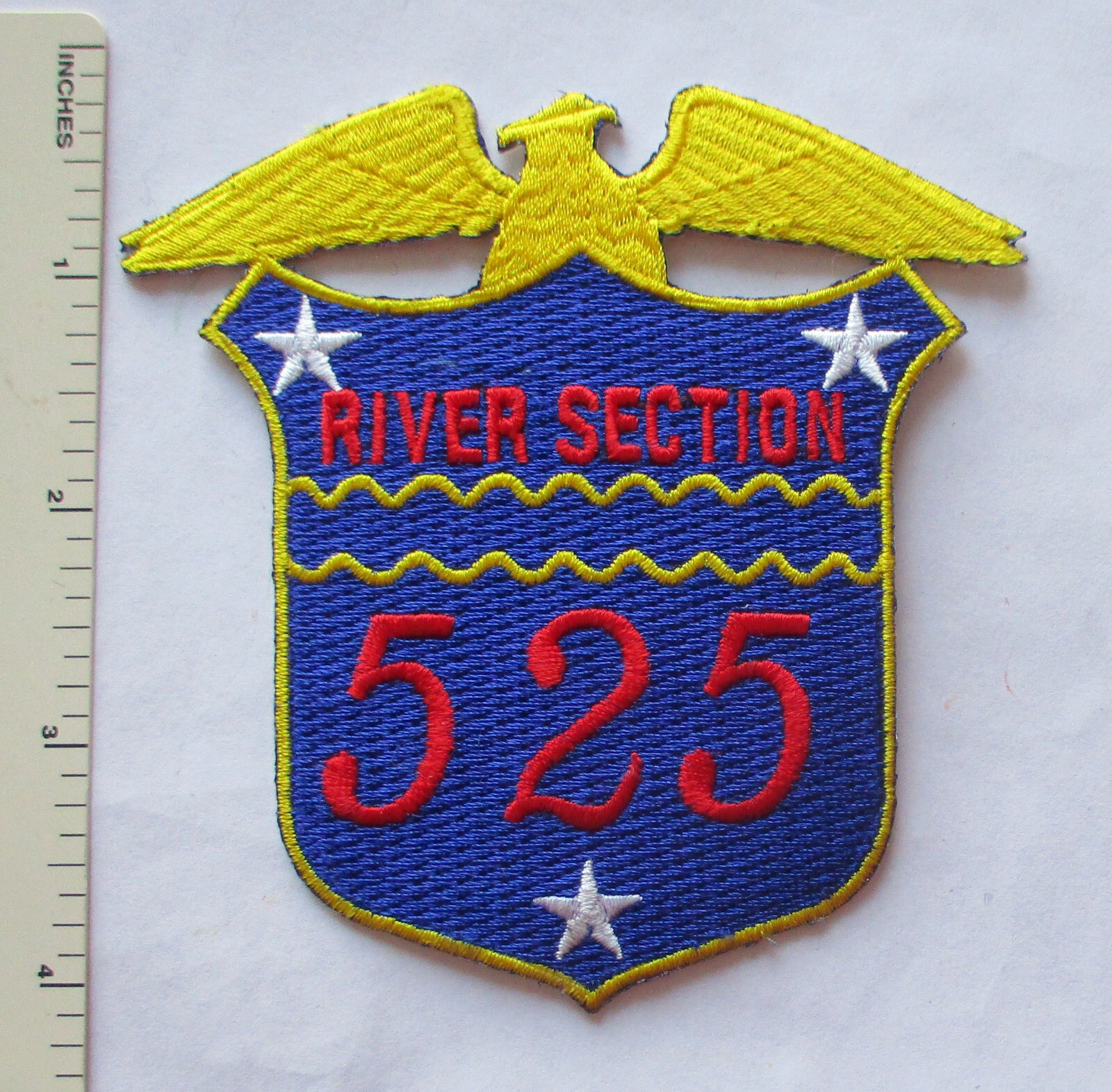 US NAVY RIVER SECTION 525 PATCH (Yellow Eagle) Made for Vietnam War Veterans