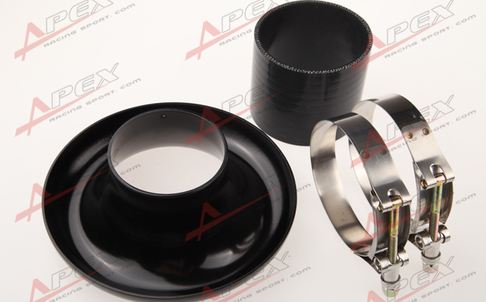 UNIVERSAL 3.5" BLACK VELOCITY STACK FOR COLD/RAM ENGINE AIR INTAKE/TURBO HORN