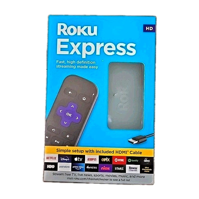 Roku Express HD Streaming Media System - Black NEW Old Stock Sealed ✅