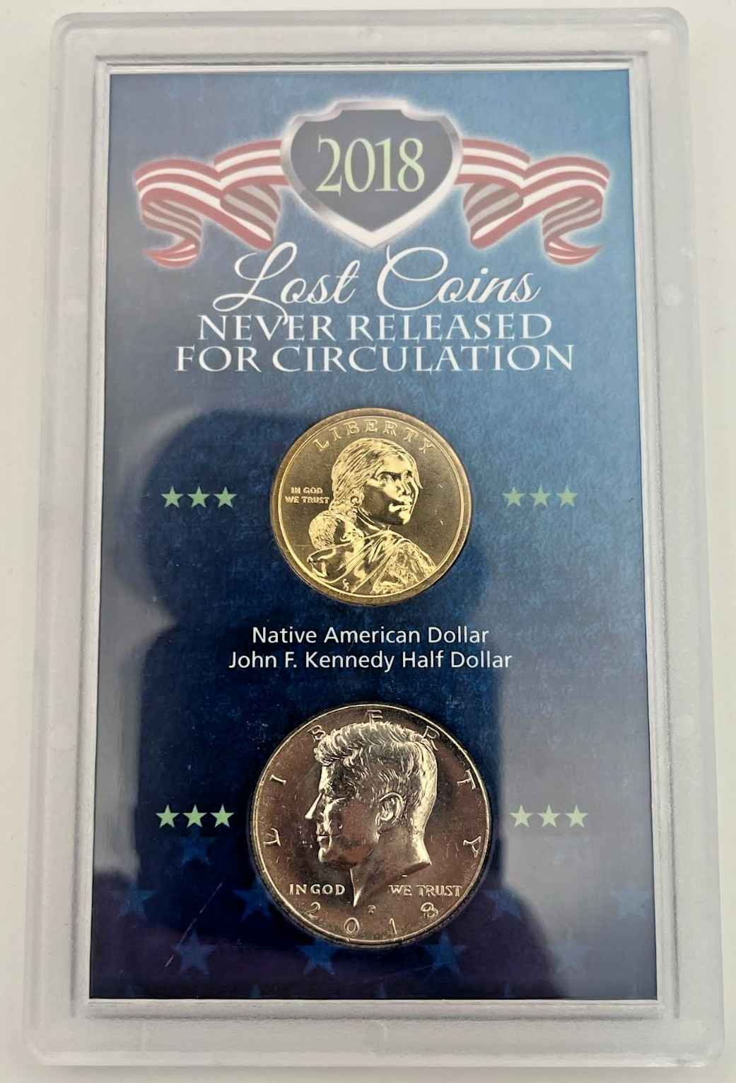 2018 Lost Coins Never Released for Circulation JFK Half Dollar and Sacagawea $1