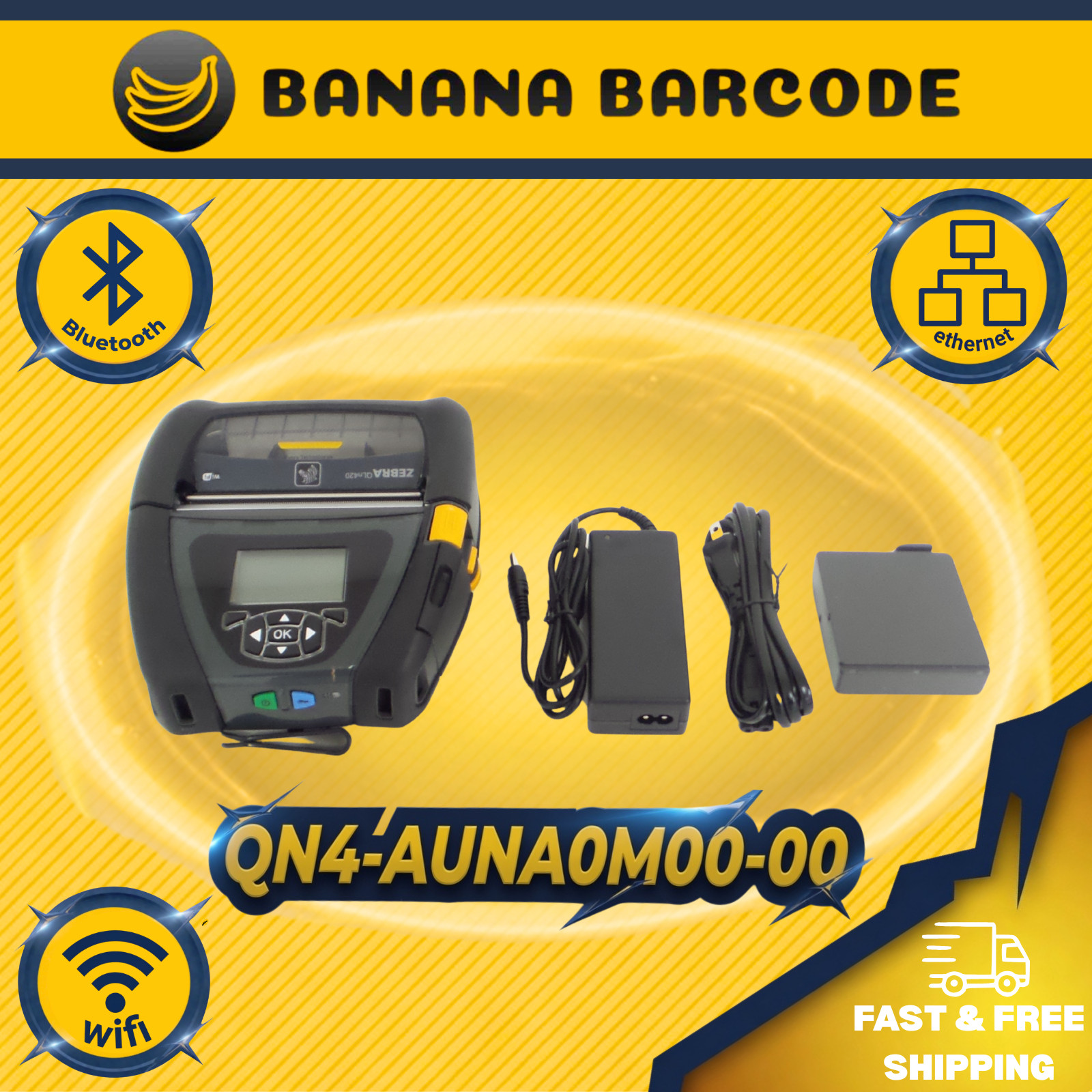 QN4-AUNA0M00-00 Zebra Printer Kit | BT | Wifi | Ethernet | Free Shipping!🔥