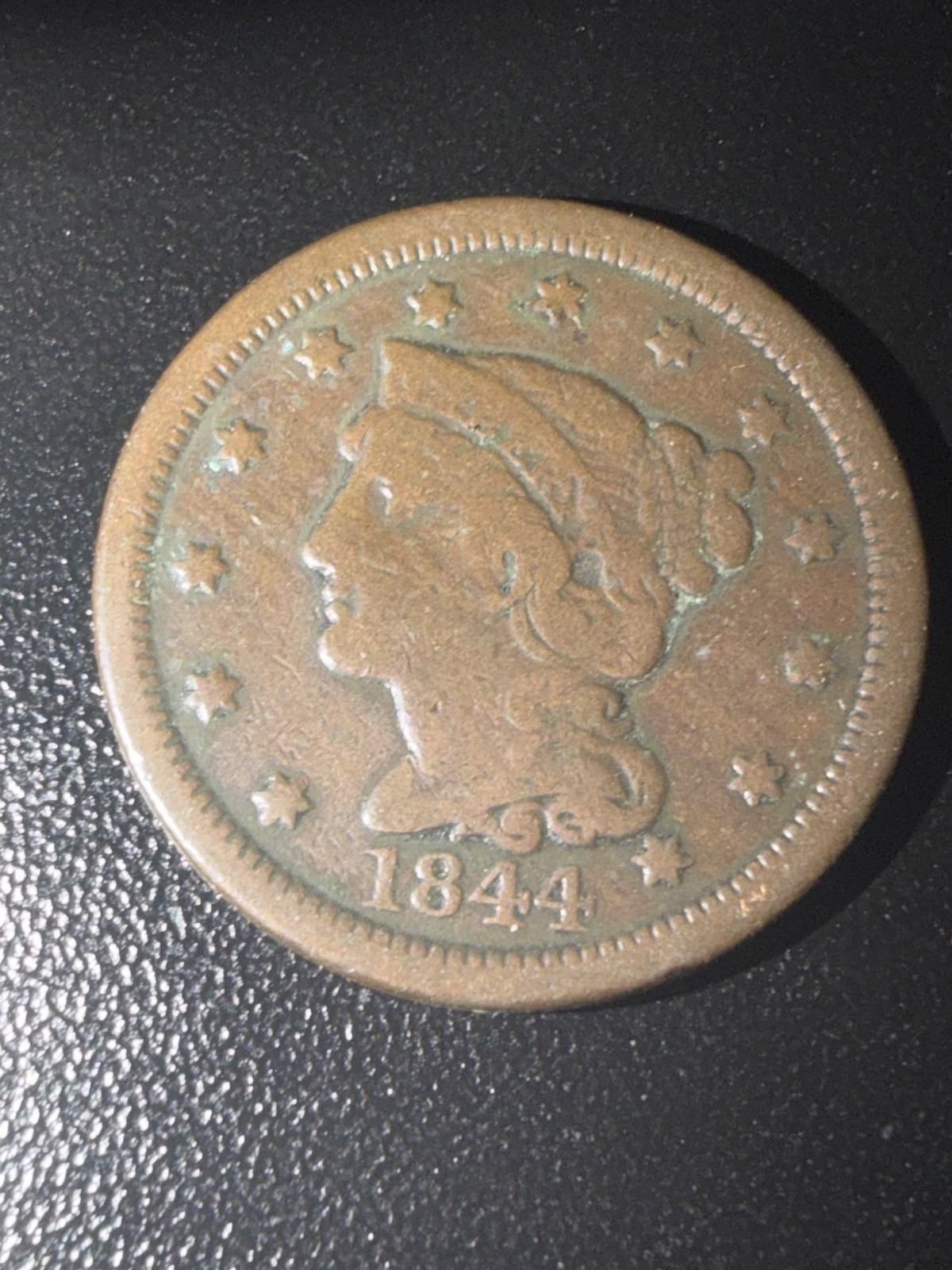 1844 Large Cent VG/F