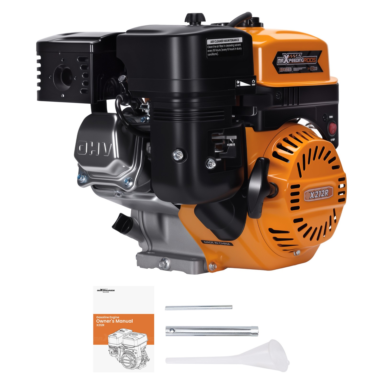 OHV 212cc 7HP Horizontal Shaft Gas Engine Recoil Start for Lawn Mower Go-Kart