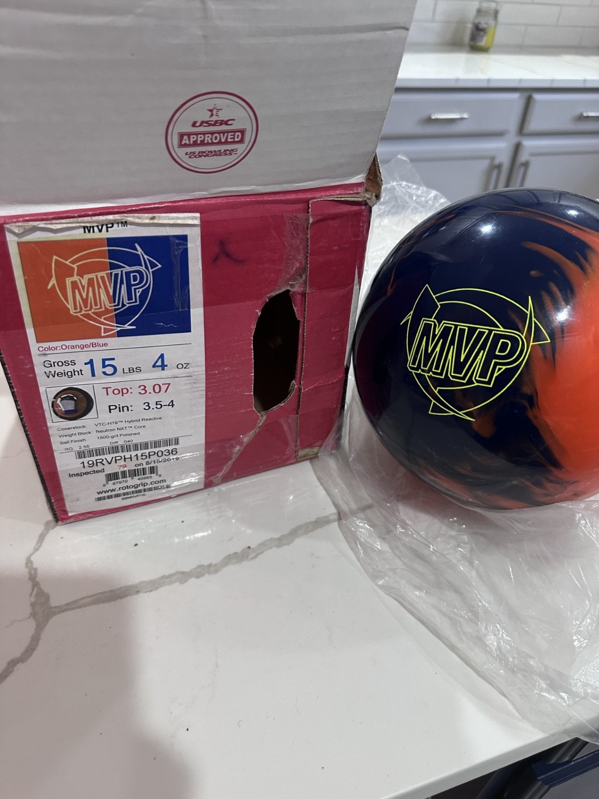 NEW - NIB 15lb Rotogrip Bowling Ball " M V P " UNDRILLED