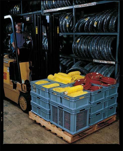 Akro-Mils 37688Grey Straight Wall Container, Gray, Industrial Grade Polymer, 23