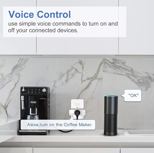 4 Wi-Fi Smart Home Socket Plug Outlet 2.4Ghz Voice Amazon Alexa Google Assistant