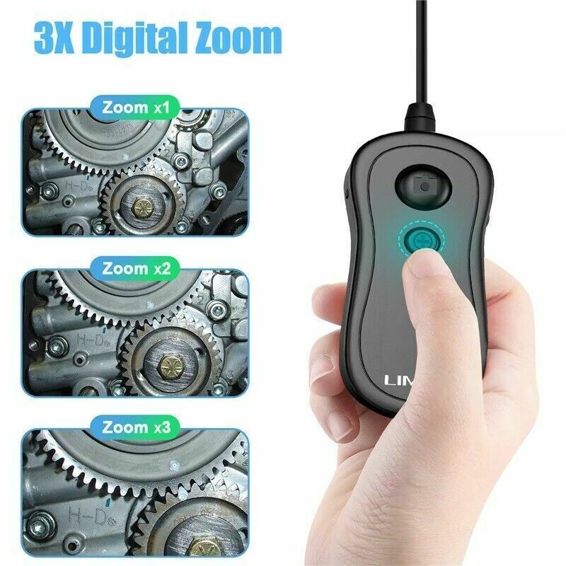 5.5mm Wi-Fi Wireless Endoscope Borescope Semi-rigid Cable Inspection Camera 49ft
