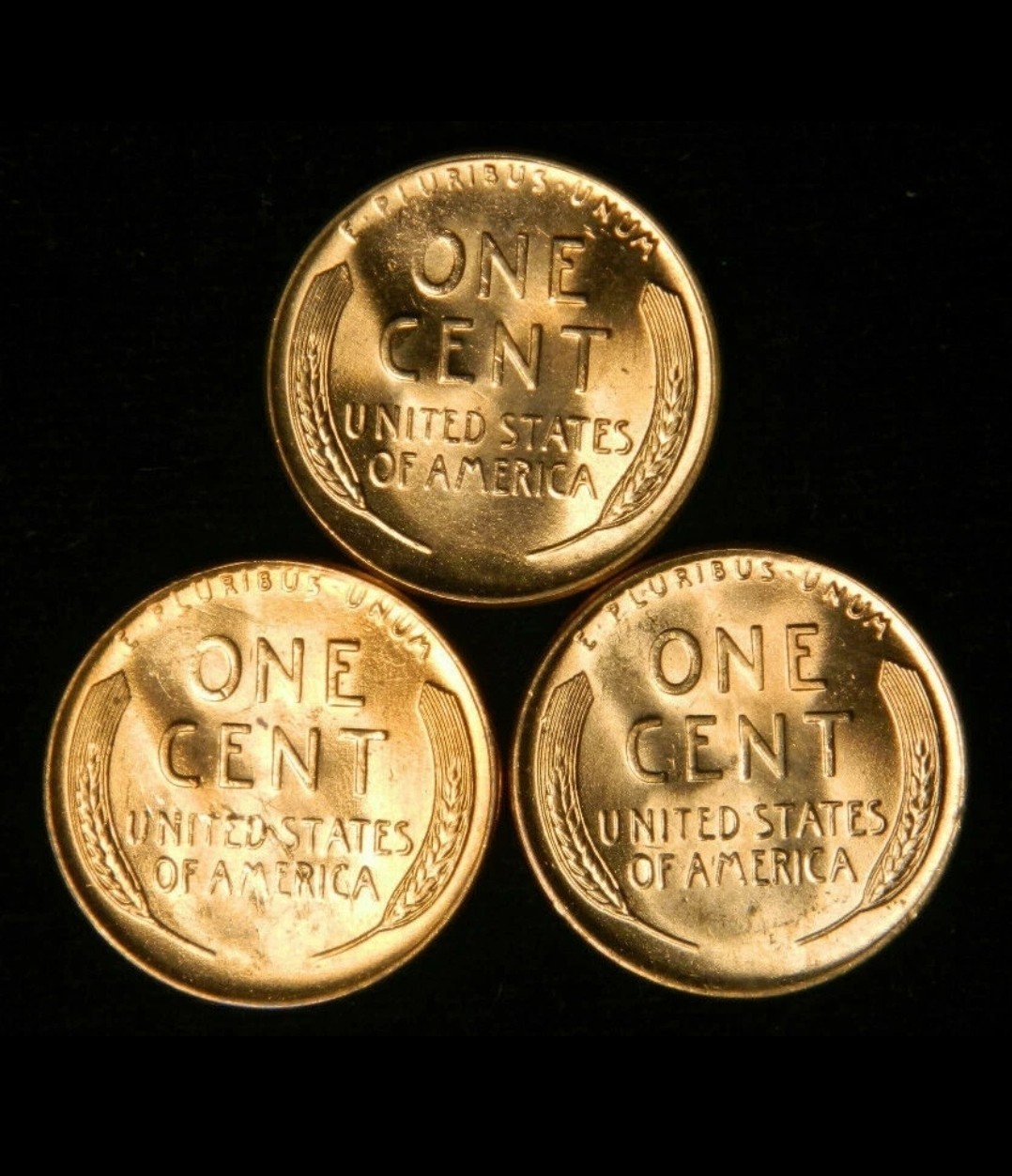 BU Wheat Cent Penny 3 Coin Set Estate Lot, Lincoln Cent