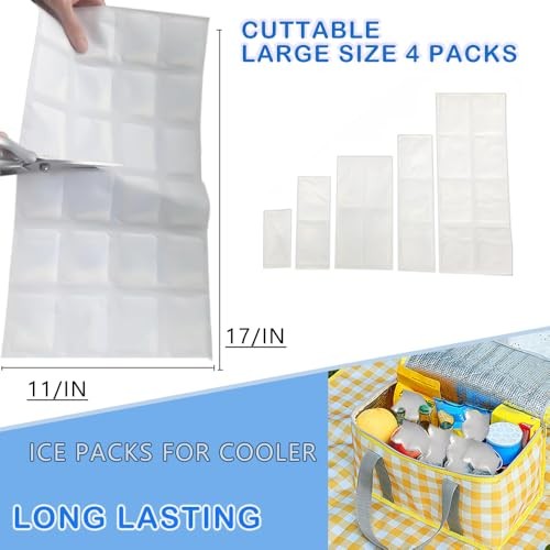 Ice Sheets for Coolers Reusable - Ice Pack Sheets - Ice Mat with white-4PCS