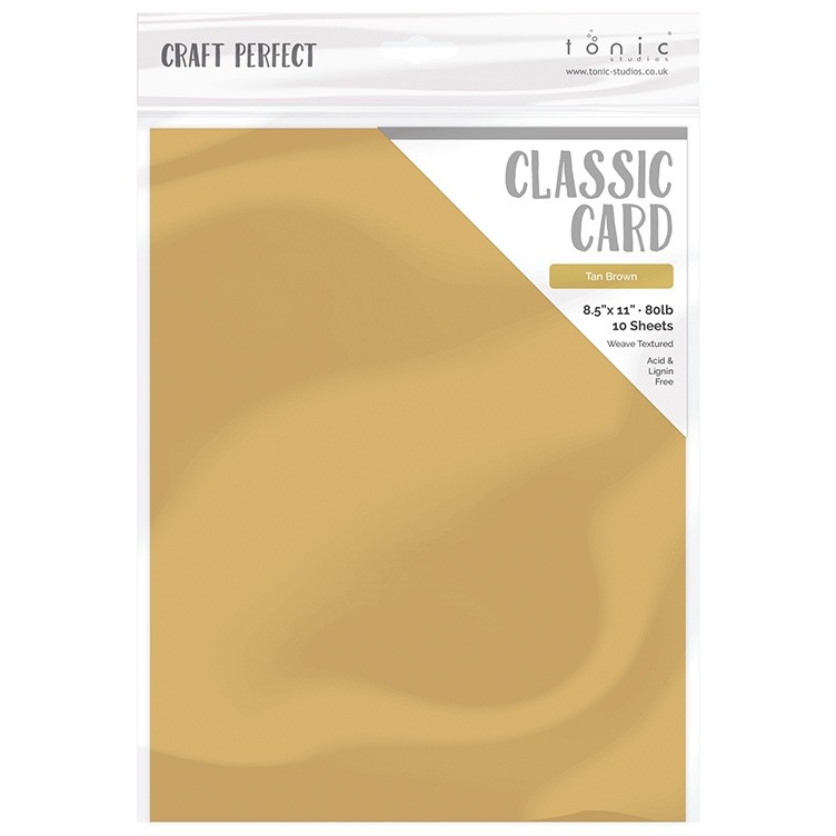 Craft Perfect Weave Textured Classic Card 8.5"X11" 10/Pkg-Tan Brown