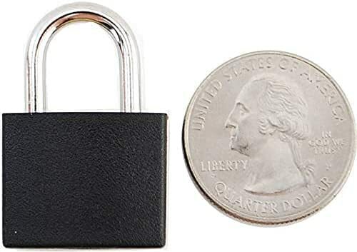 Small Mini Durable ABS Cover Solid Brass Body Individually Keyed Padlock 3pc BLK
