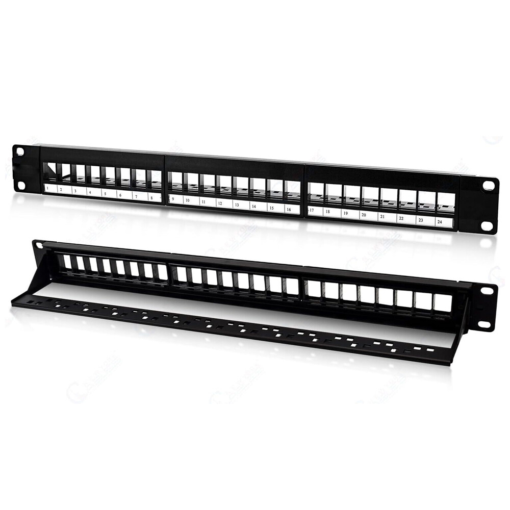 10Pcs Patch Panel 24Port CAT6/Cat5 RJ45 110 Network Surface Wall Mount Bracket