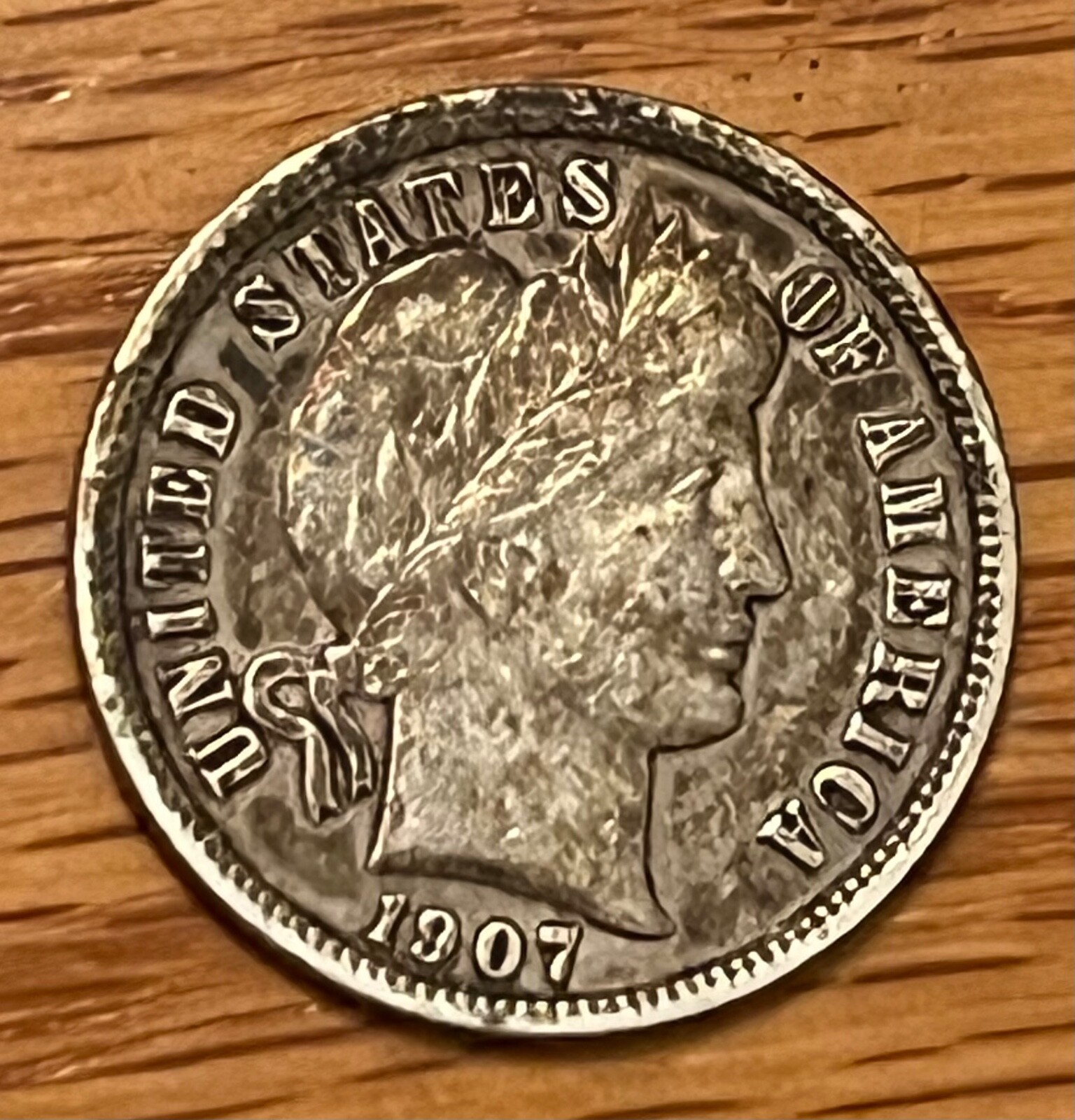 1907 Barber Dime, choice XF, nice grade