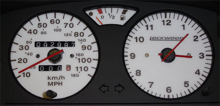 Lockwood Peugeot 106 10-110MPH VDO Instruments - no Rev YELLOW (A) Dial Kit 44N2