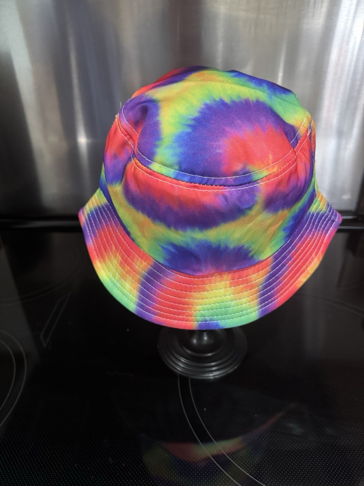 Tie Dye Hat Bucket Style Happy With Smiley Face Hippy Boho Festival Free Spirit