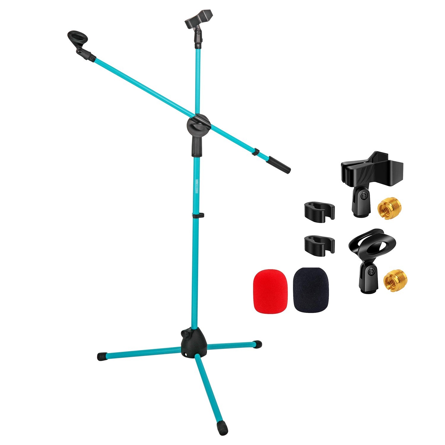 5 Core Microphone Stand Floor Adjustable 63" Tripod Mic Stands w Boom Arm