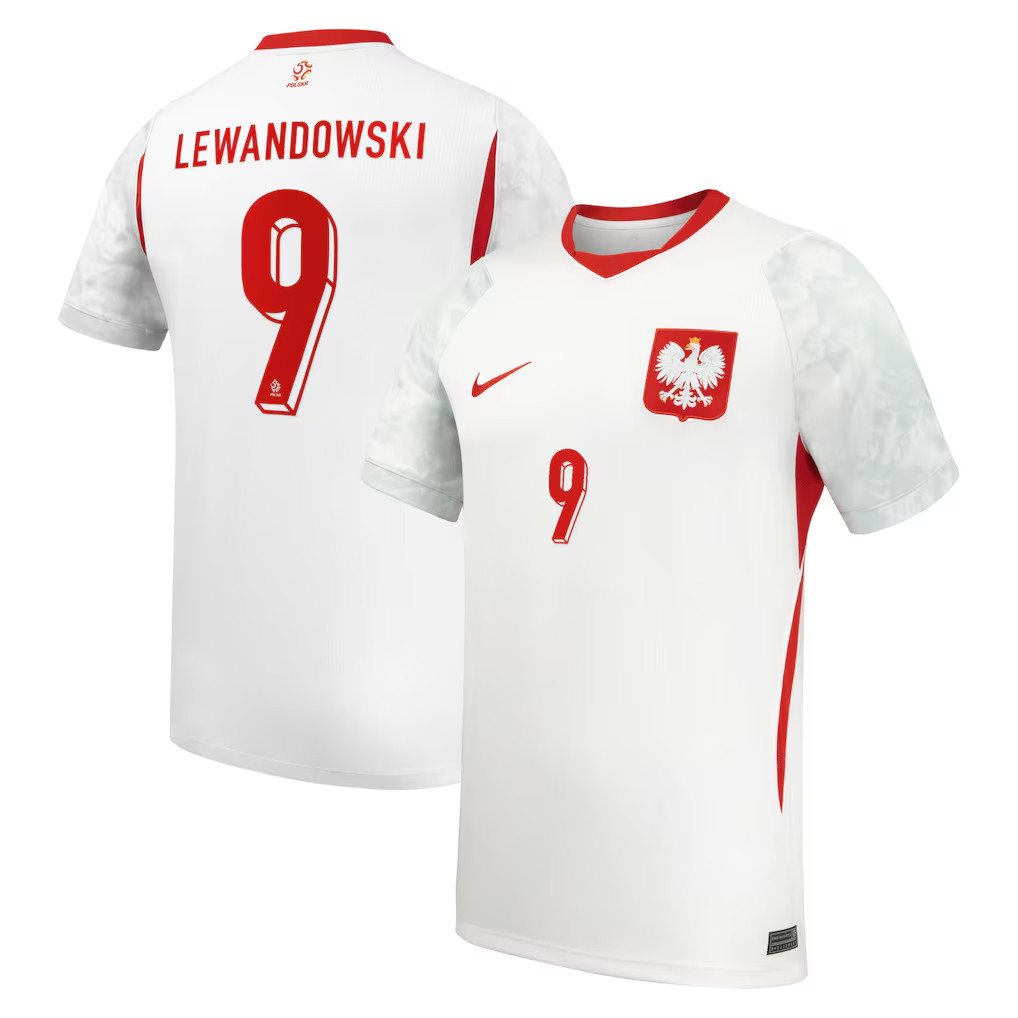 Nike Robert Lewandowski Poland 2026 Home Stadium Jersey White Men's NWT