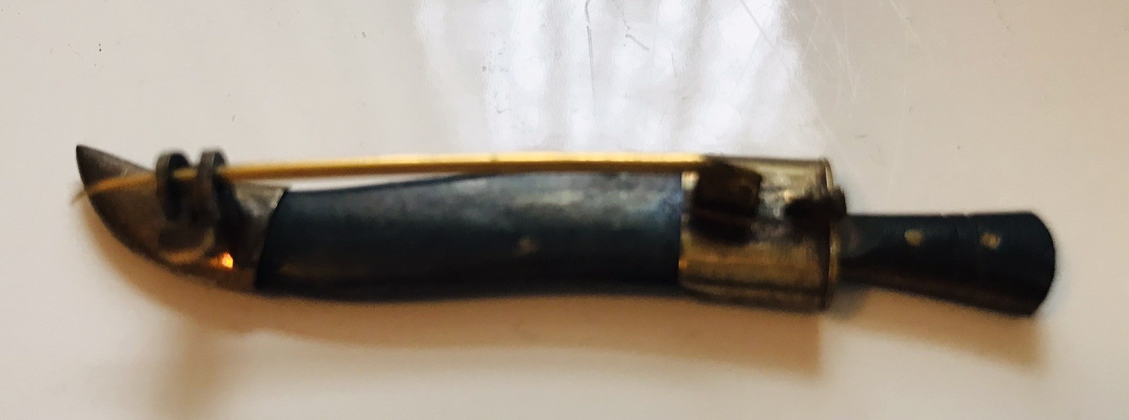 Vtg India Islamic Sikh Design Kirpan Dagger Khanjar Jambiya Curved Knife PIN