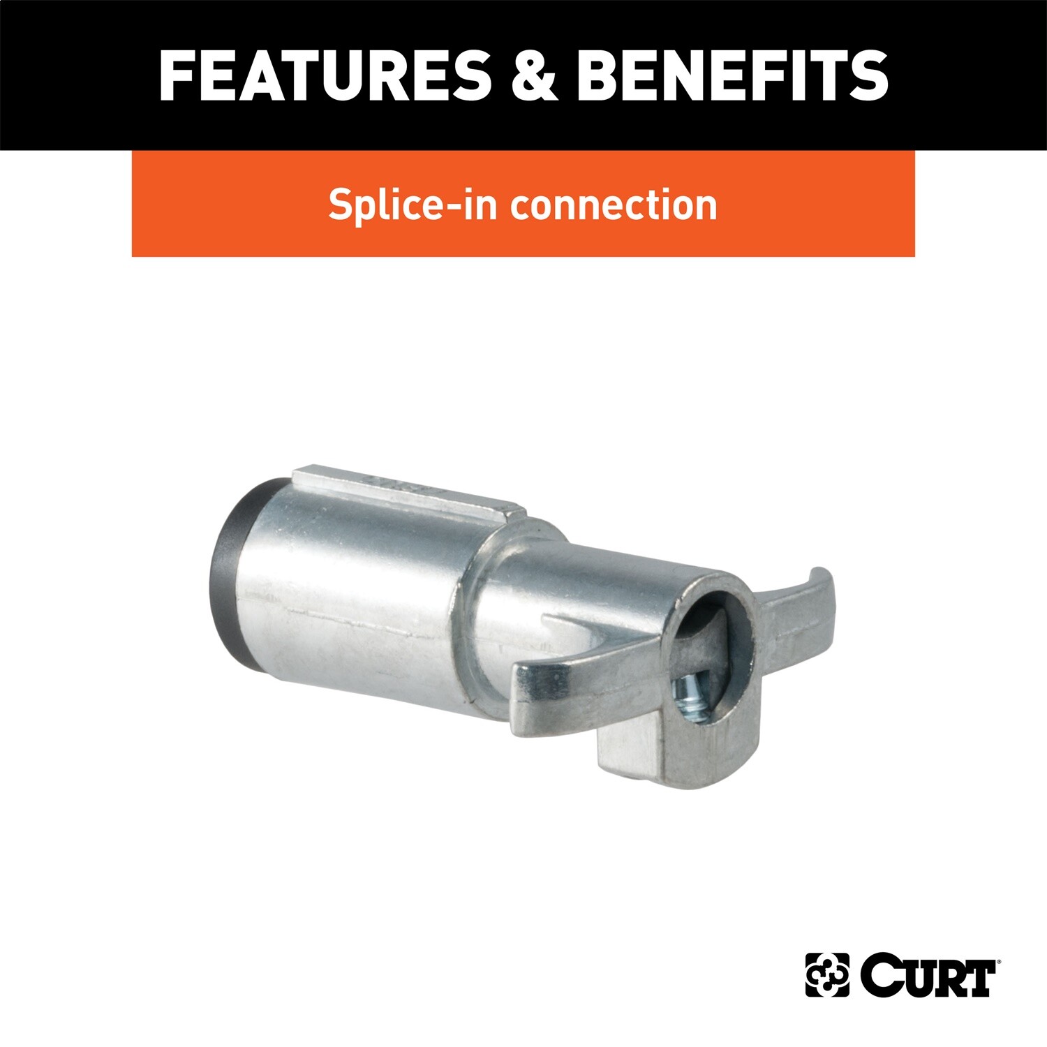 CURT 58081 6-Way Round Connector Plug (Trailer Side, Packaged)