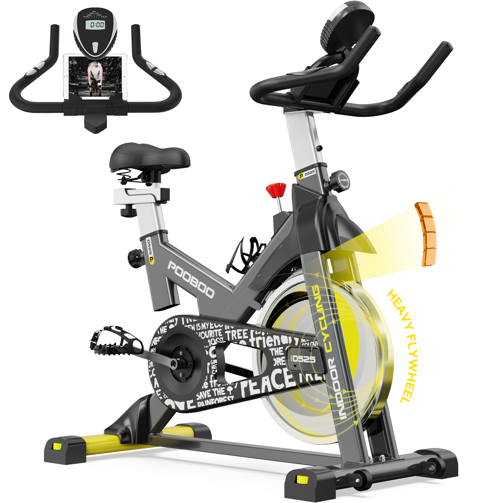 Indoor Cardio Workout Bike Stationary Bike Cycling Fitness Home Exercise Bike