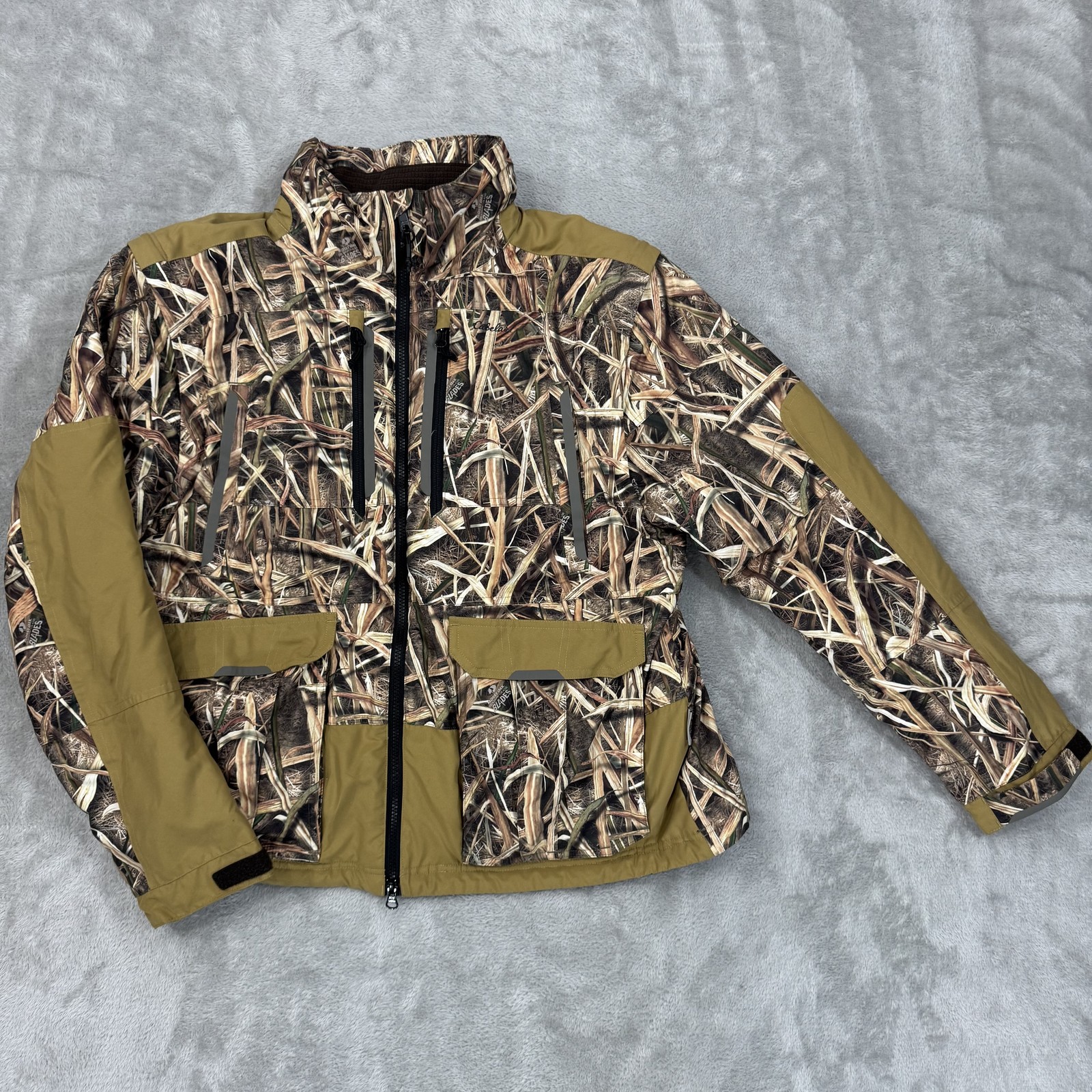 Cabelas Jacket Mens Large Mossy Oak Shadow Grass Blades Camo Duck Hunting Soft