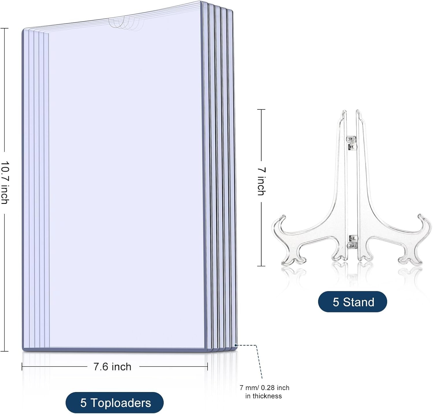 Comic Book Display Case Set, Include Comic Book Sleeves and Clear Plastic Easels