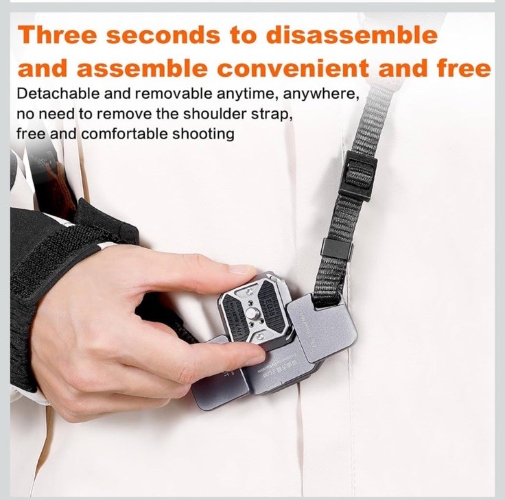 Fly Equation Camera Shoulder Strap Quick Release and Adjustable Crossbody Gray