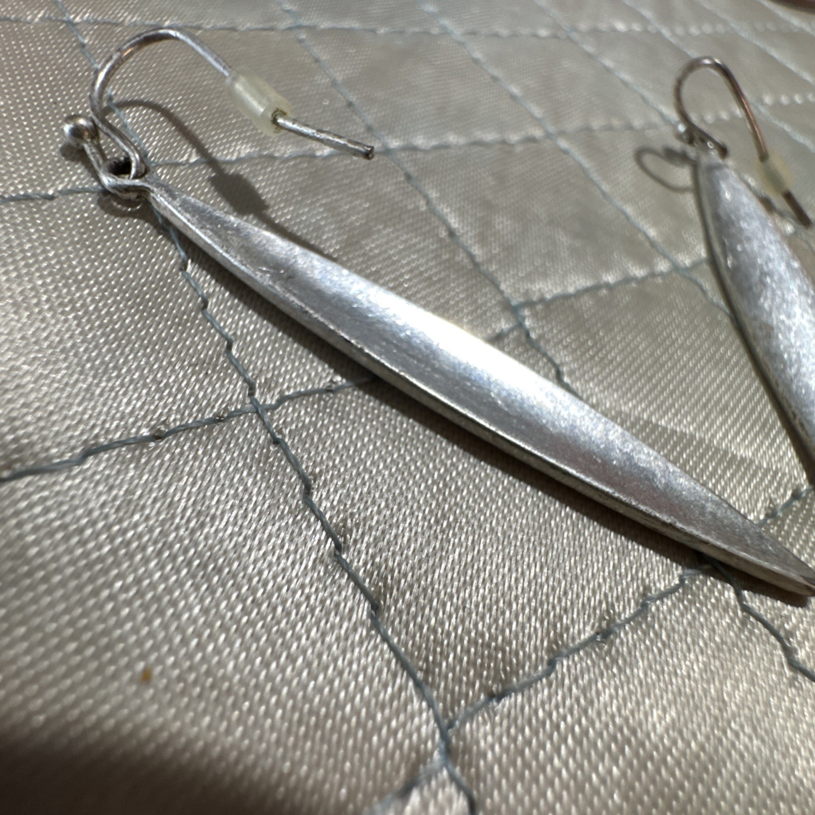 Vintage Silver Toned Dangle Earrings Pierced