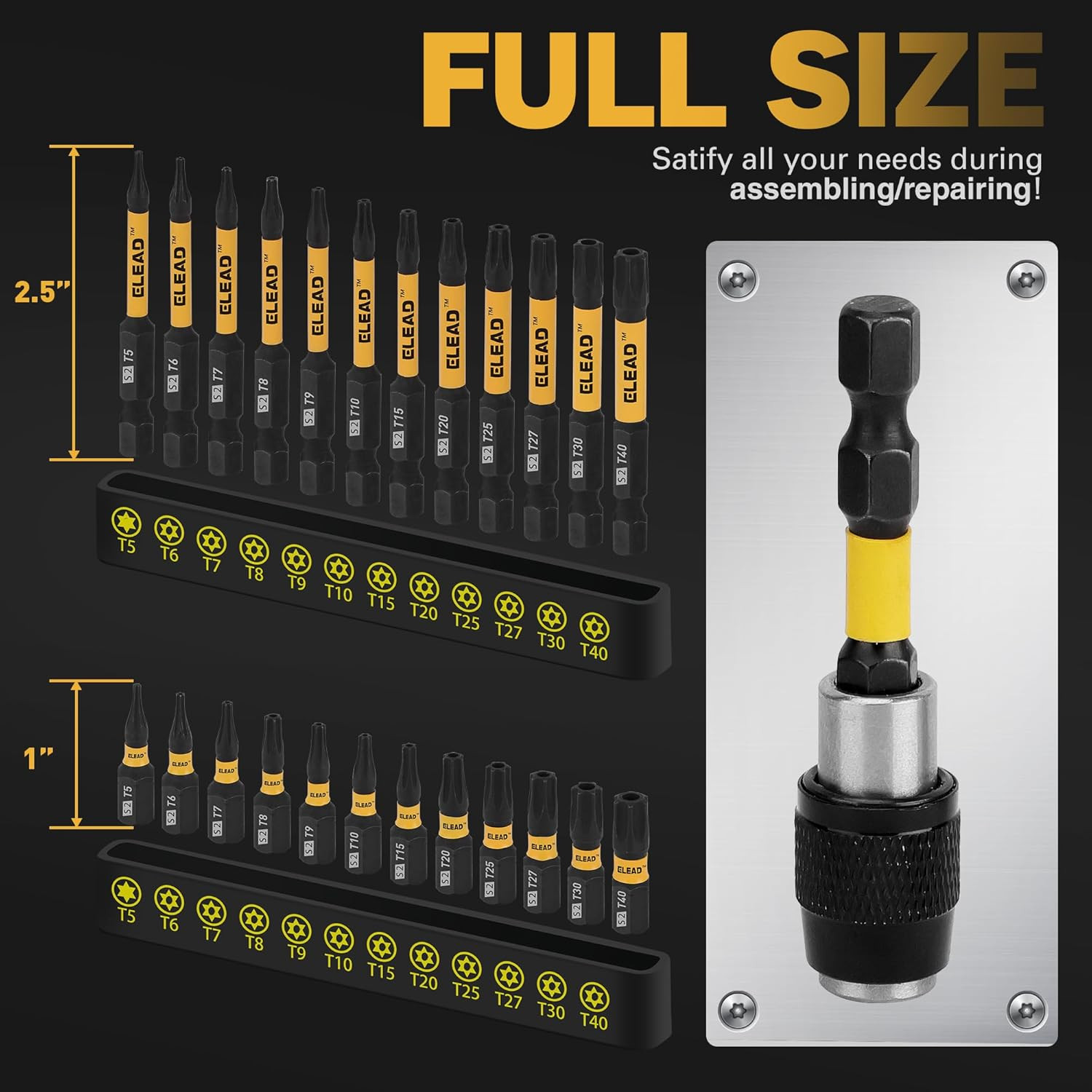 Tamper Proof Torx Bit Set: 25 Pieces T5-T40 Torx Security Bits Set | Torque Star