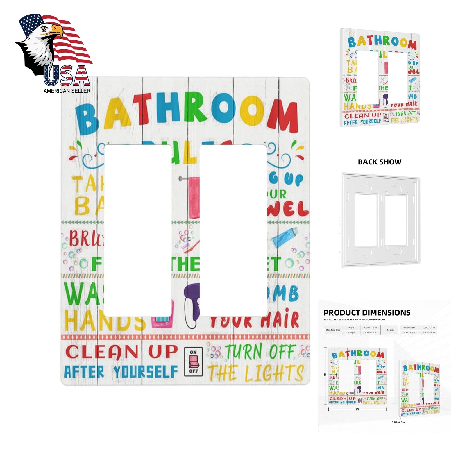 Artoadecs Toilet Rule 2 Gang Decorator Plate