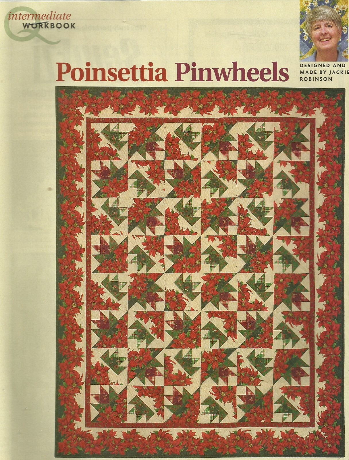E0626  POINTSETTIA PINWHEELS   QUILT PATTERN/INSTRUCTIONS