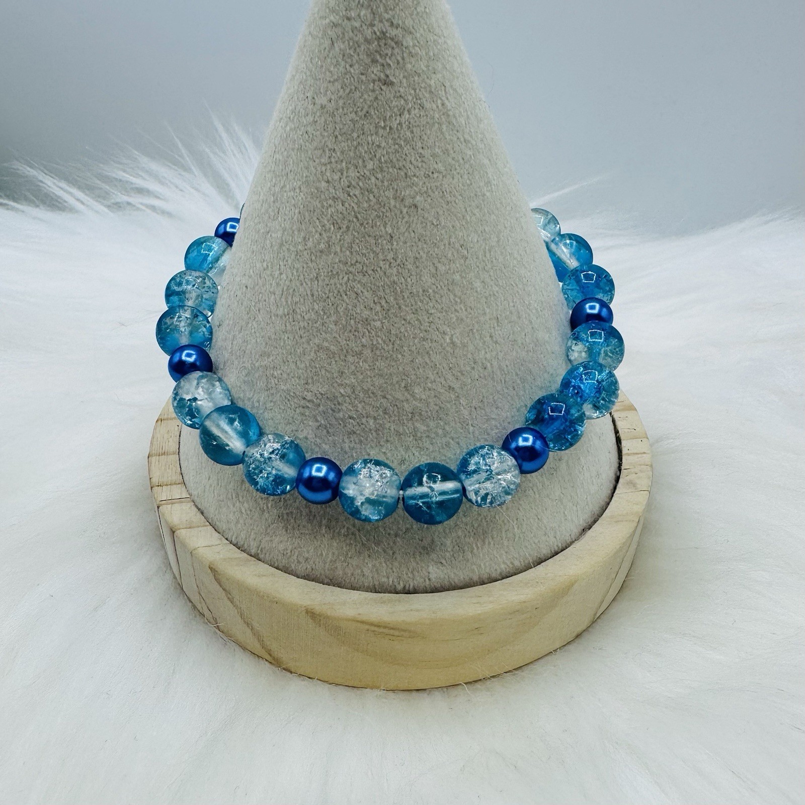Gradient Glass Beaded Bracelet Style A Blue