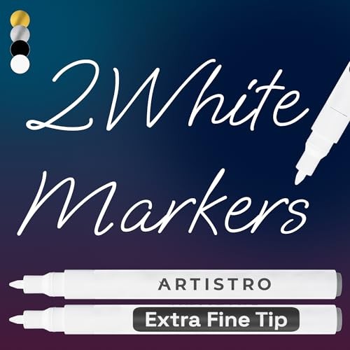 2 Acrylic Paint Markers - 0.7mm-Tip Paint Pens - Perfect for White Extra Fine