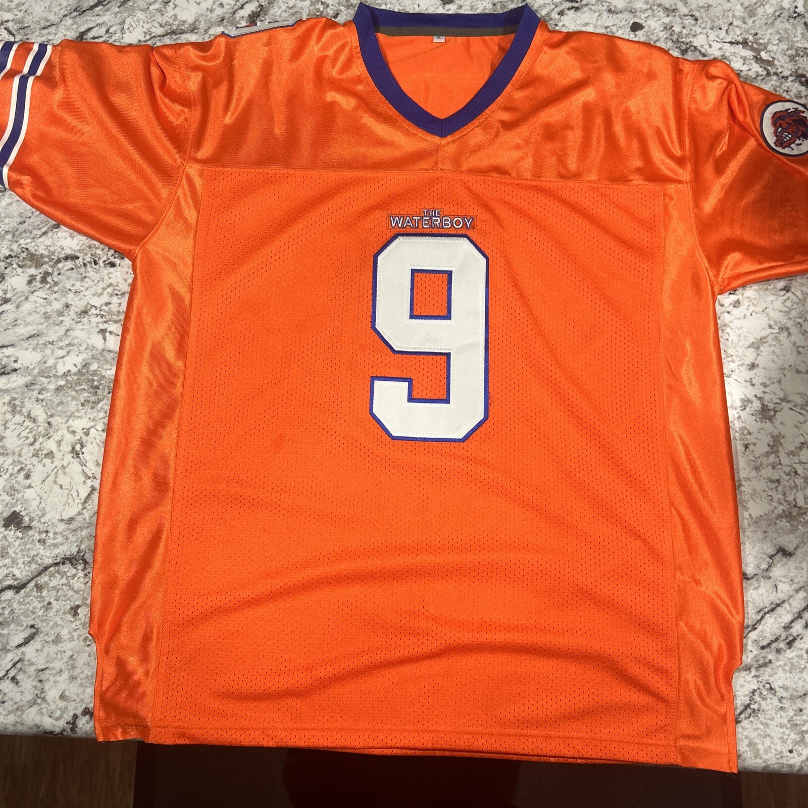 The Waterboy Bobby Boucher #9 Football Jersey Adam Sandler Orange Nike XL