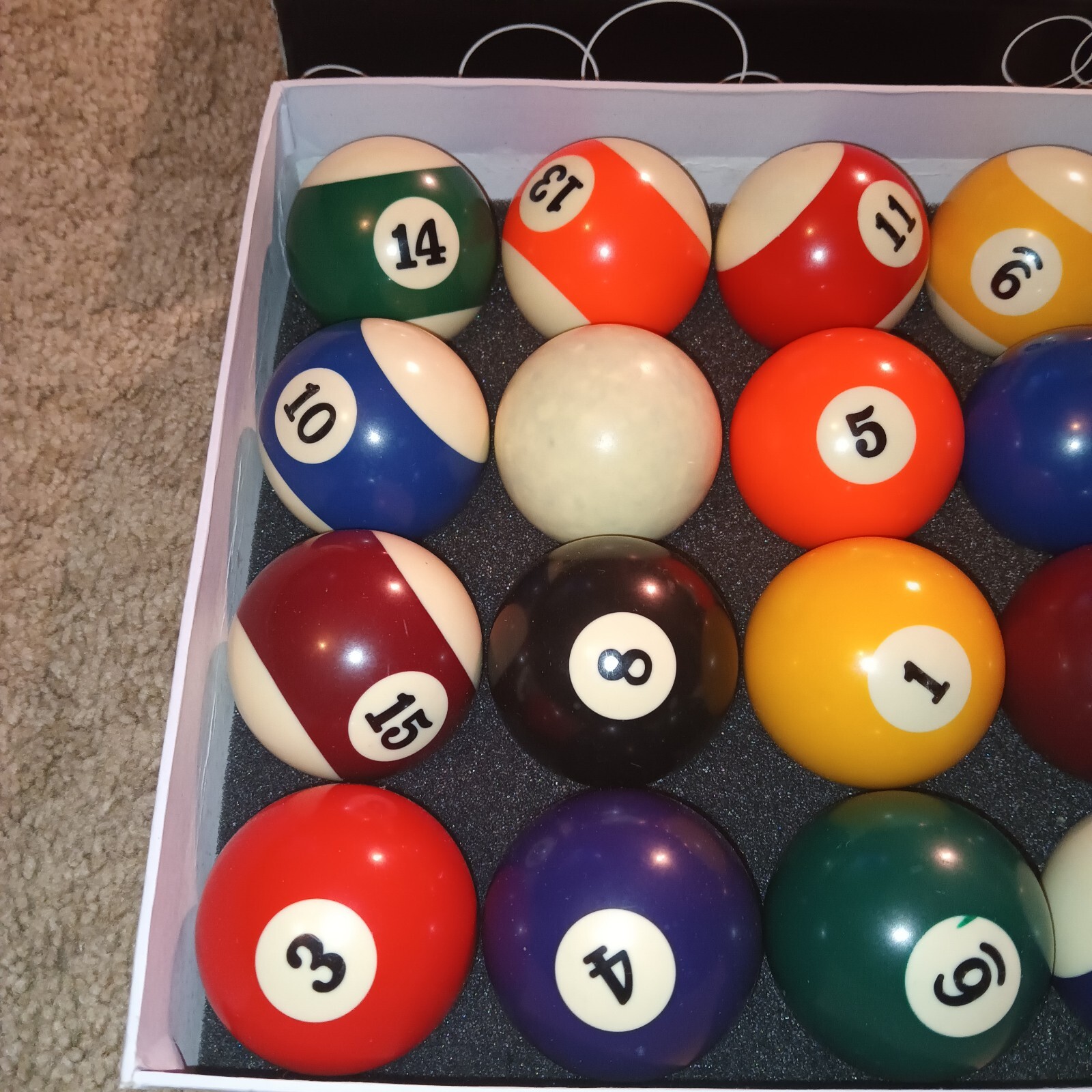 Pool Balls made Mix Billiard Set 2 1/4” W/Box