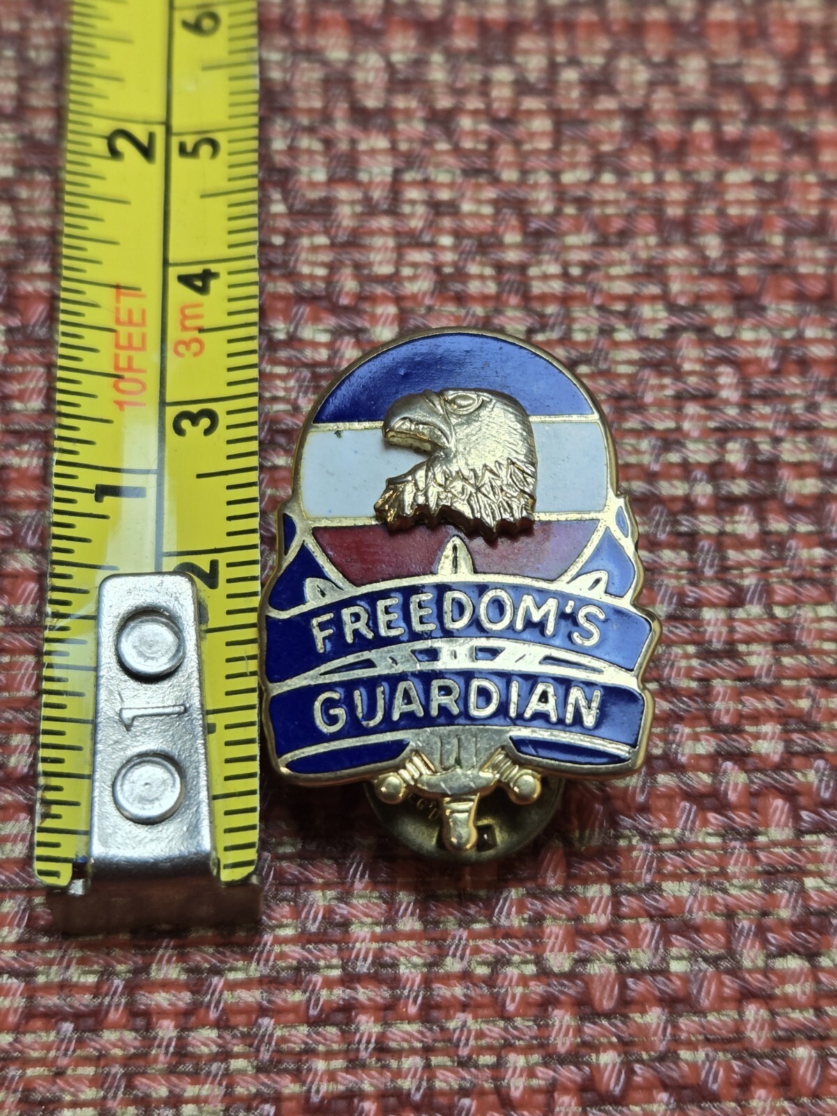 Freedom's Guardian Eagle Red Blue White Shield Military & Unit Pin