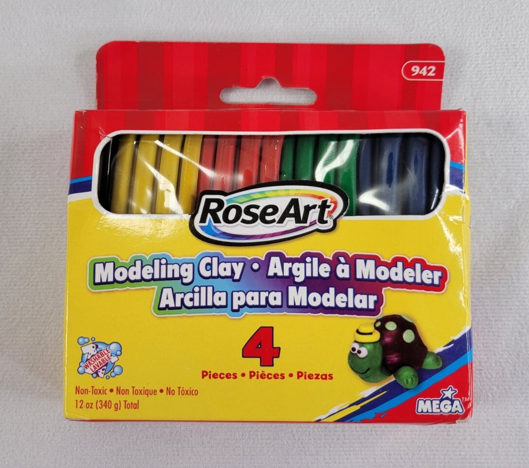 Creative Fun! RoseArt 4-Color Modeling Clay 942 - Washable Sealed