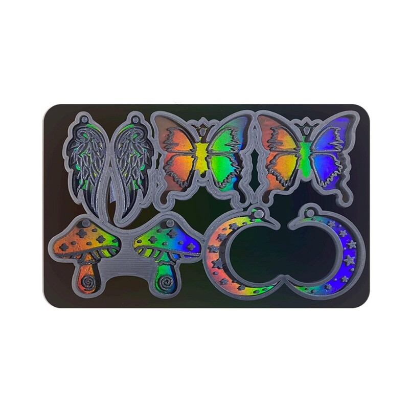 Light and Shadow Earrings Mould Epoxy Wings Butterflies Moon Silicone Mould