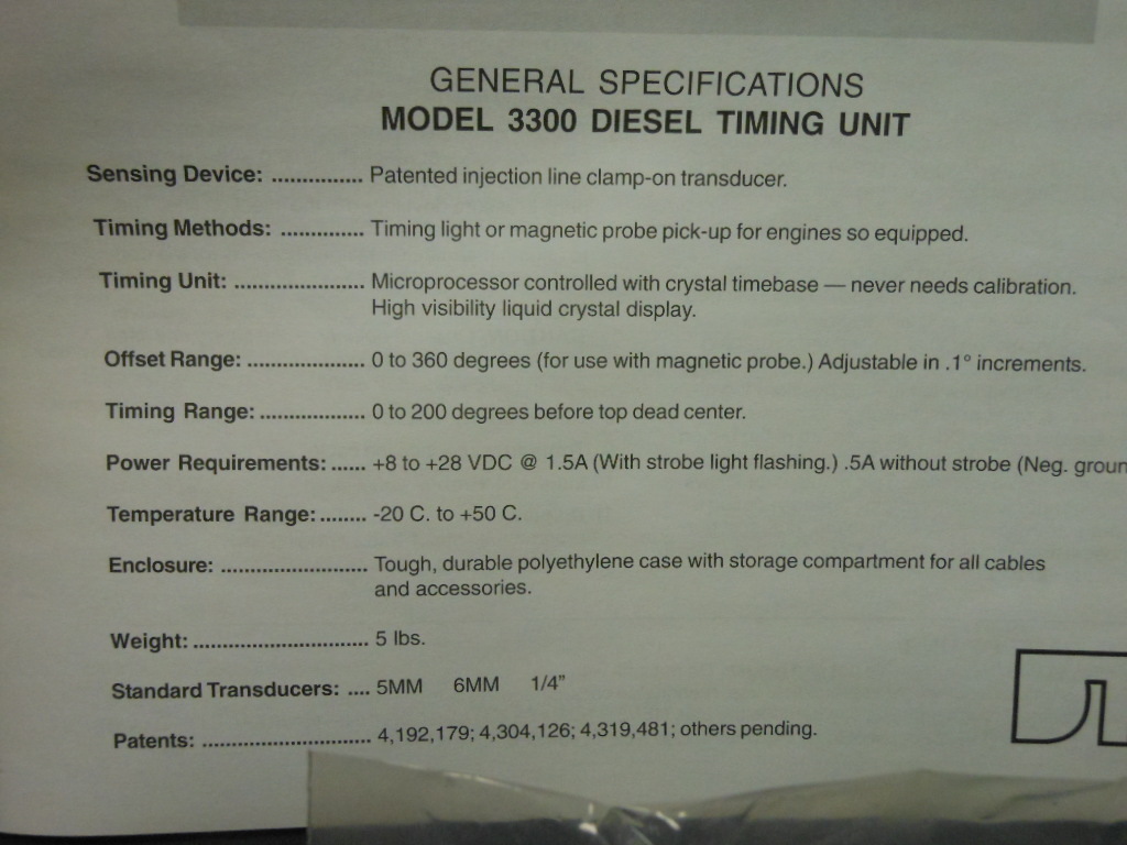 DTI Tech-Time 3300-S Engine Timing Tachometer + Magnetic Probe + 1/4" Transducer