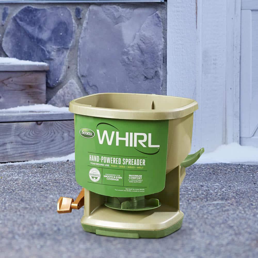 Handheld Broadcast Spreader Holds1,500 sq.ft. Seed Fertilizer Salt Ice Melt