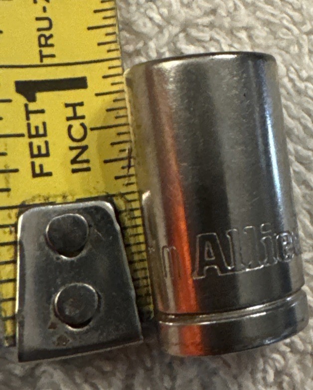 9 mm, ALLIED 6 POINT 9mm SOCKET 1/4” DRIVE tool vtg